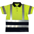 Дышащий флуоресцентный желтый оранжевый длинный рукав OEM пользовательских логотип печати безопасности футболки с 3M отражающей ленты